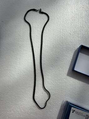 ChainsPro 24 Inch Black Stainless Steel Flat Box Chain Necklace